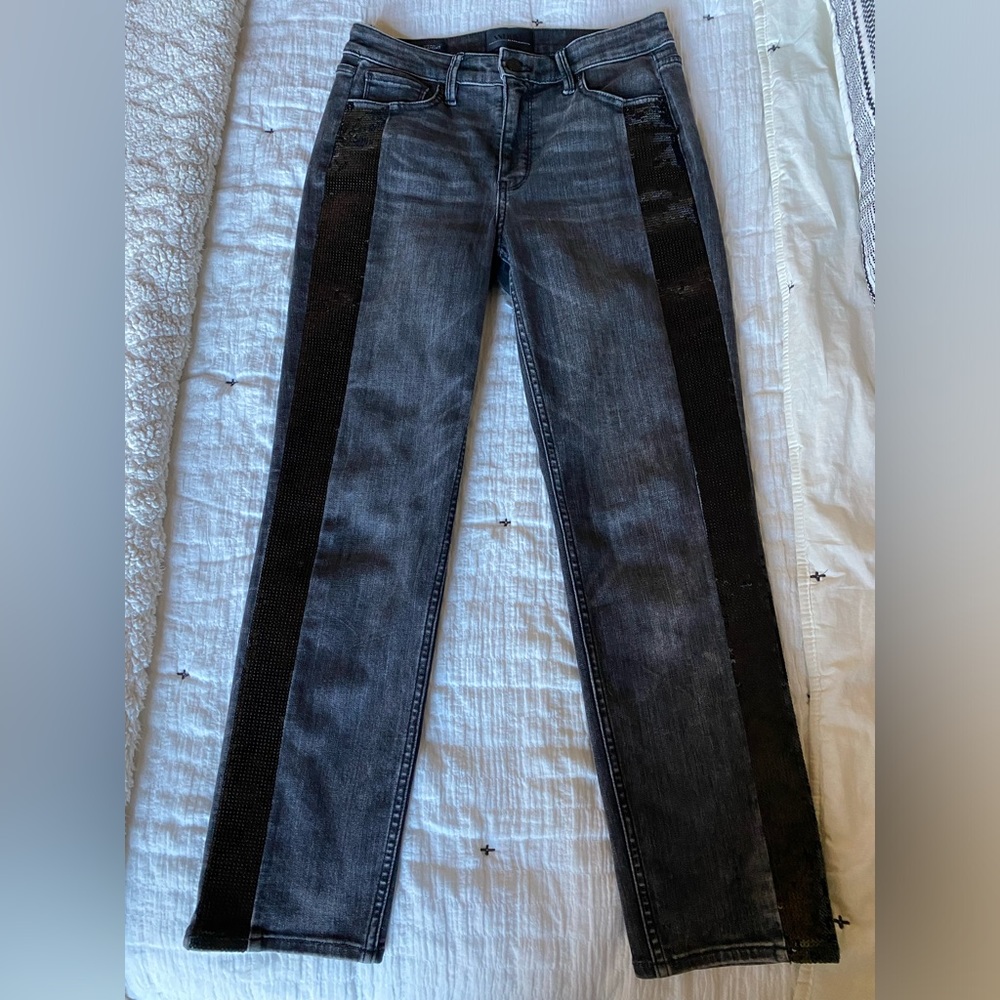 White House Black Market black jeans with sequins TASTEFULLY DONE